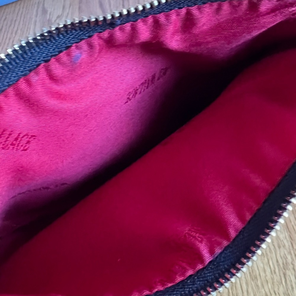 MZ Wallace Metro Nylon Zip Pouch Navy Pink Logo Cosmetic Makeup‎ Bag Travel Case - Picture 3 of 16